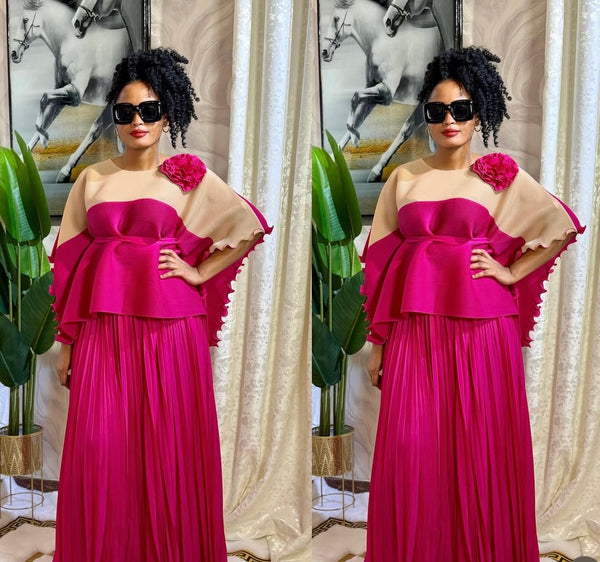 Naledi pleated 2 piece dress