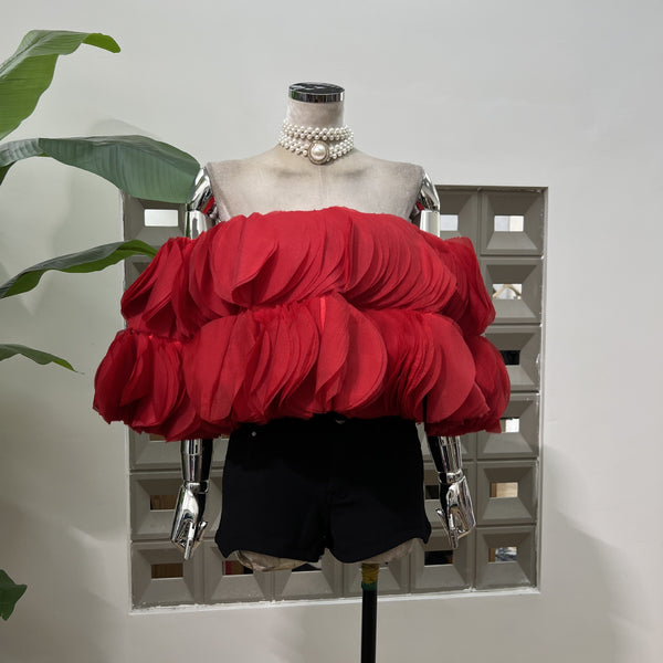 Kayo off shoulder crop top