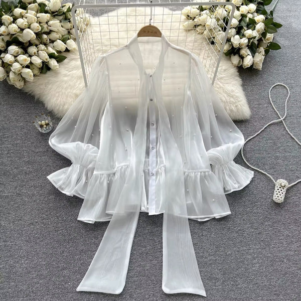 Nanette Pearl bow blouse
