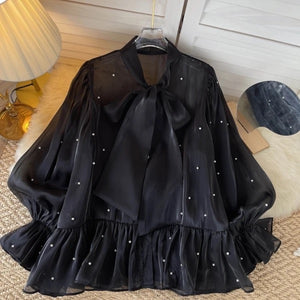 Nanette Pearl bow blouse