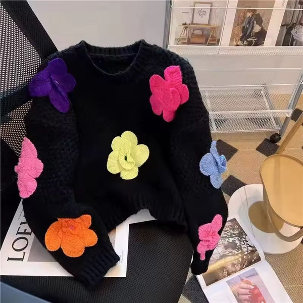 Zwelethu 3D flower detail cardigan