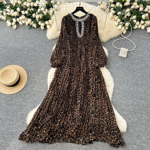 Leopard print maxi dress