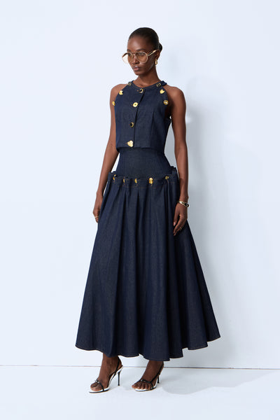 Tashina denim skirt set