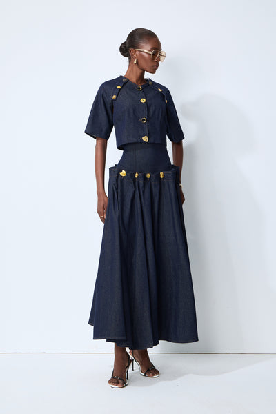 Tashina denim skirt set
