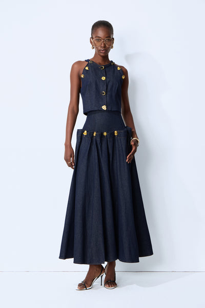 Tashina denim skirt set