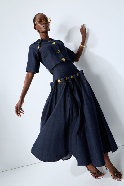 Tashina denim skirt set