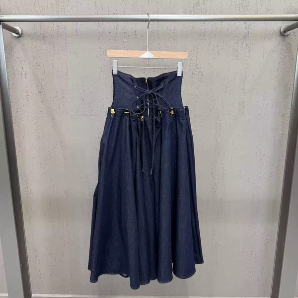 Tashina denim skirt set