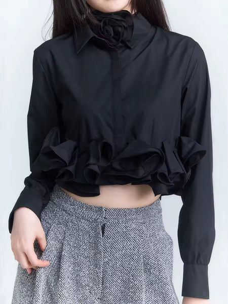 Danika ruffle hem blouse