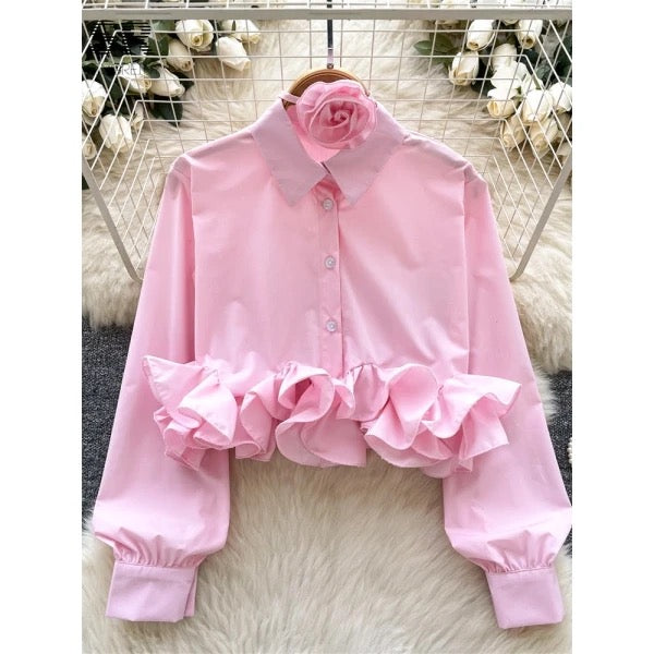 Danika ruffle hem blouse