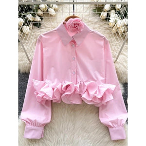 Danika ruffle hem blouse