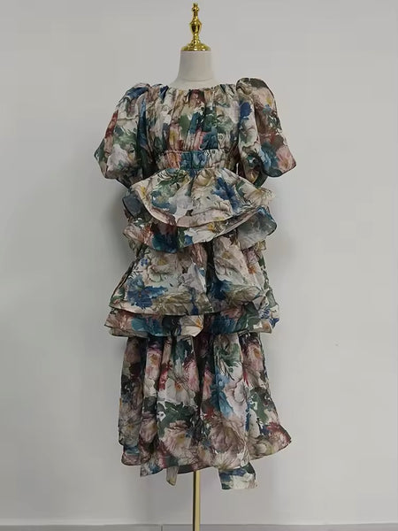 Shamara ruffle tier dress