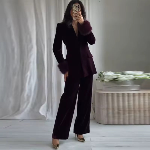 Prue velvet suit set
