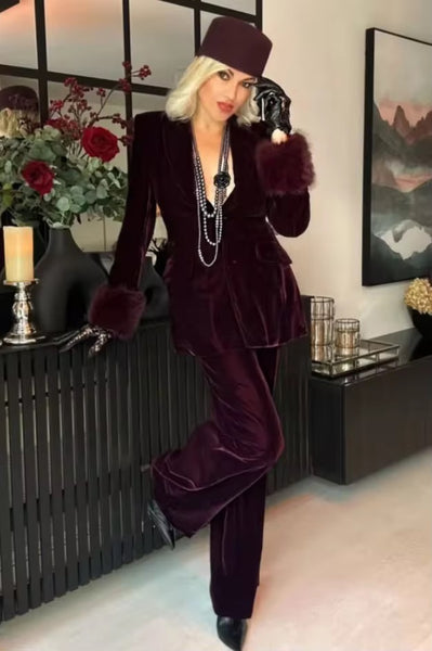 Prue velvet suit set
