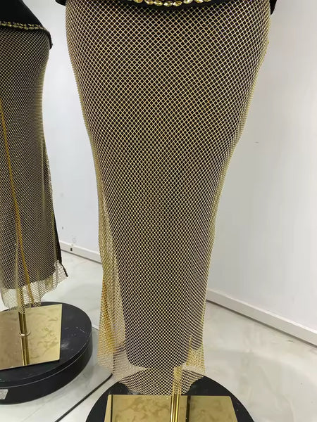 Aiysha gold peplum set