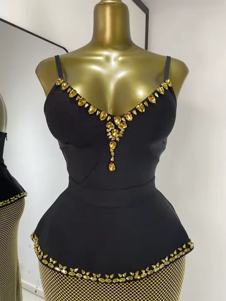 Aiysha gold peplum set