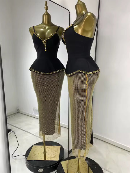 Aiysha gold peplum set