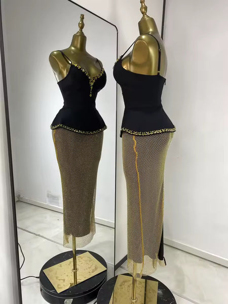 Aiysha gold peplum set