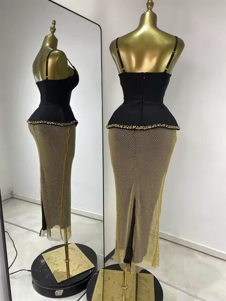 Aiysha gold peplum set