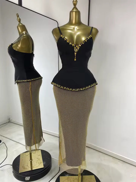 Aiysha gold peplum set