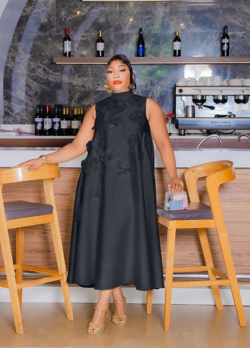 Adeena 3D floret kaftan dress