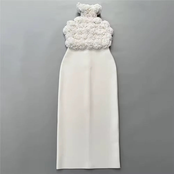 Bolawa halterneck flower bandage dress