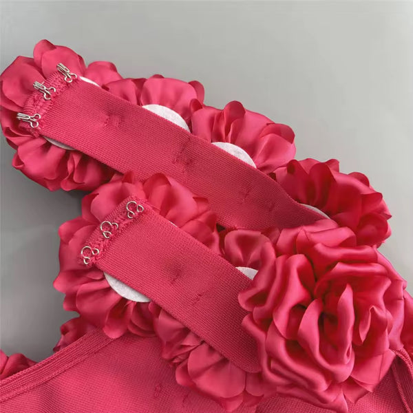 Bolawa halterneck flower bandage dress