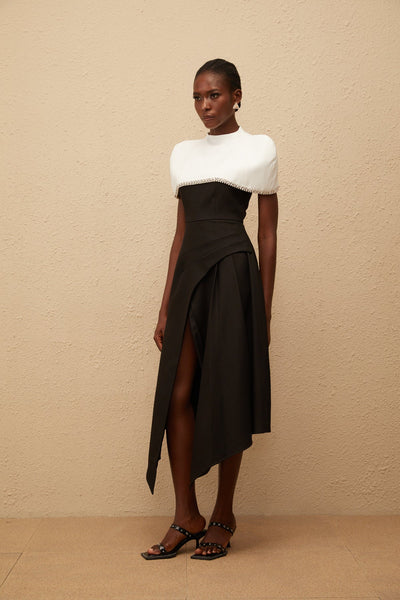 Leslyn shawl block dress