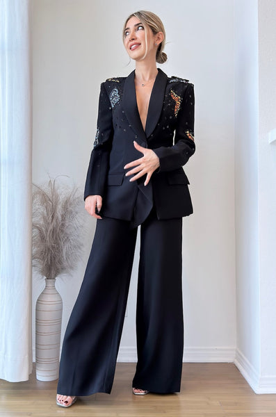 Larenne Embroided Butterfly Blazer Trouser set
