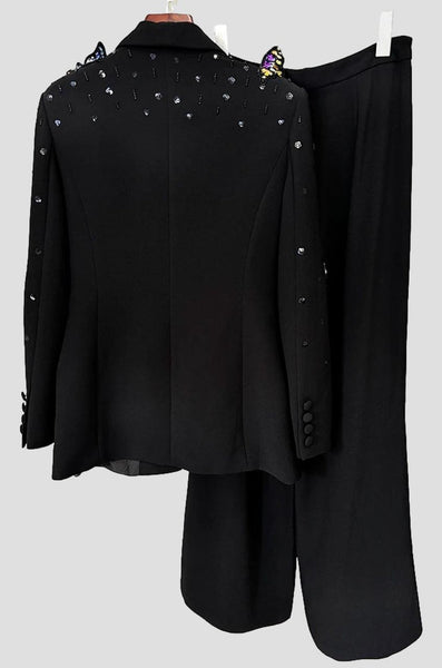 Larenne Embroided Butterfly Blazer Trouser set