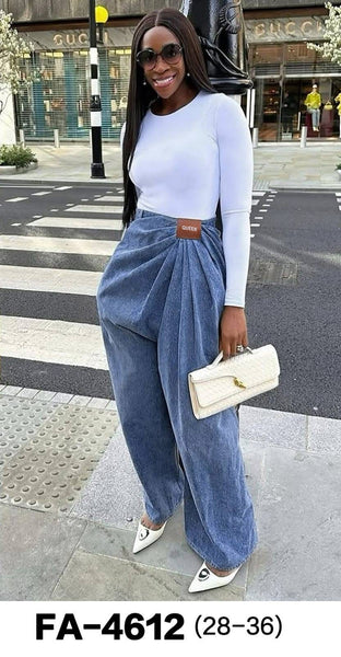 Ketta draped denim pants