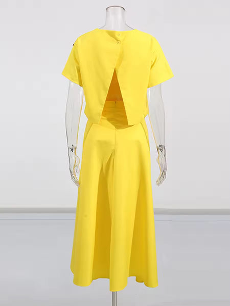 Devon floral embroidered skirt set