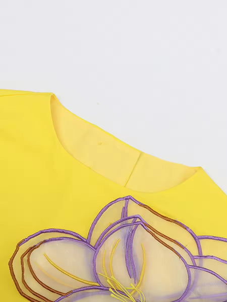 Devon floral embroidered skirt set