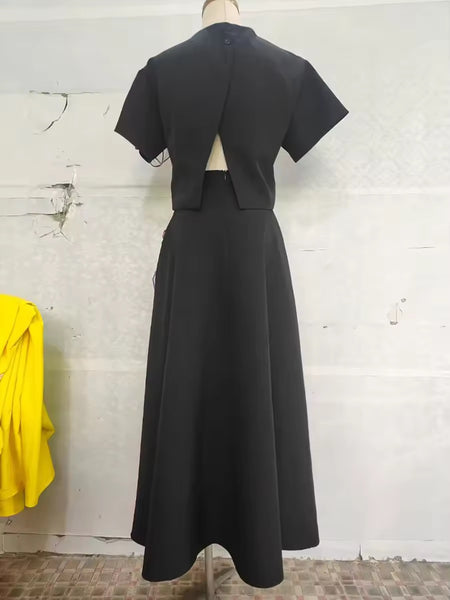 Devon floral embroidered skirt set