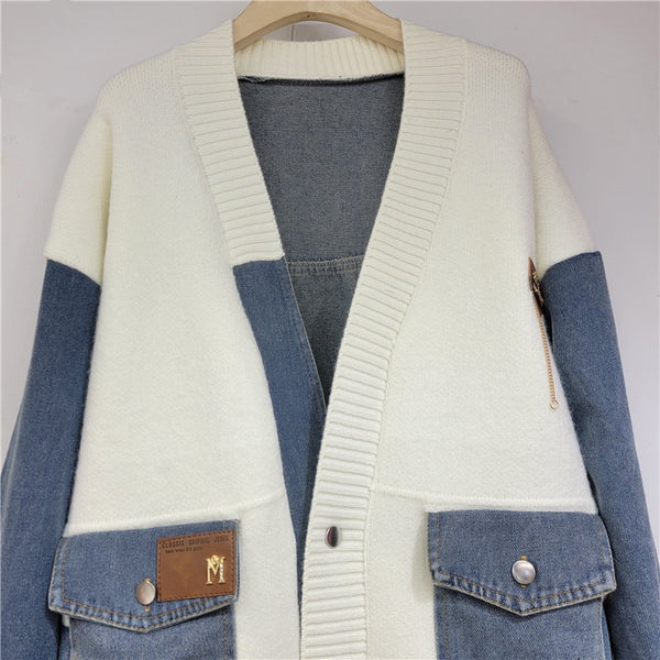 Naya denim sweater jacket