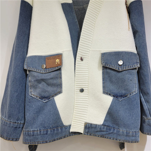 Naya denim sweater jacket