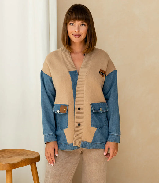 Naya denim sweater jacket