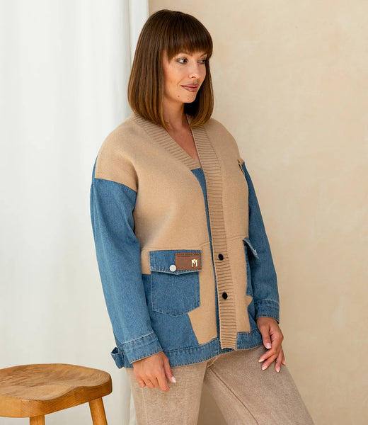 Naya denim sweater jacket