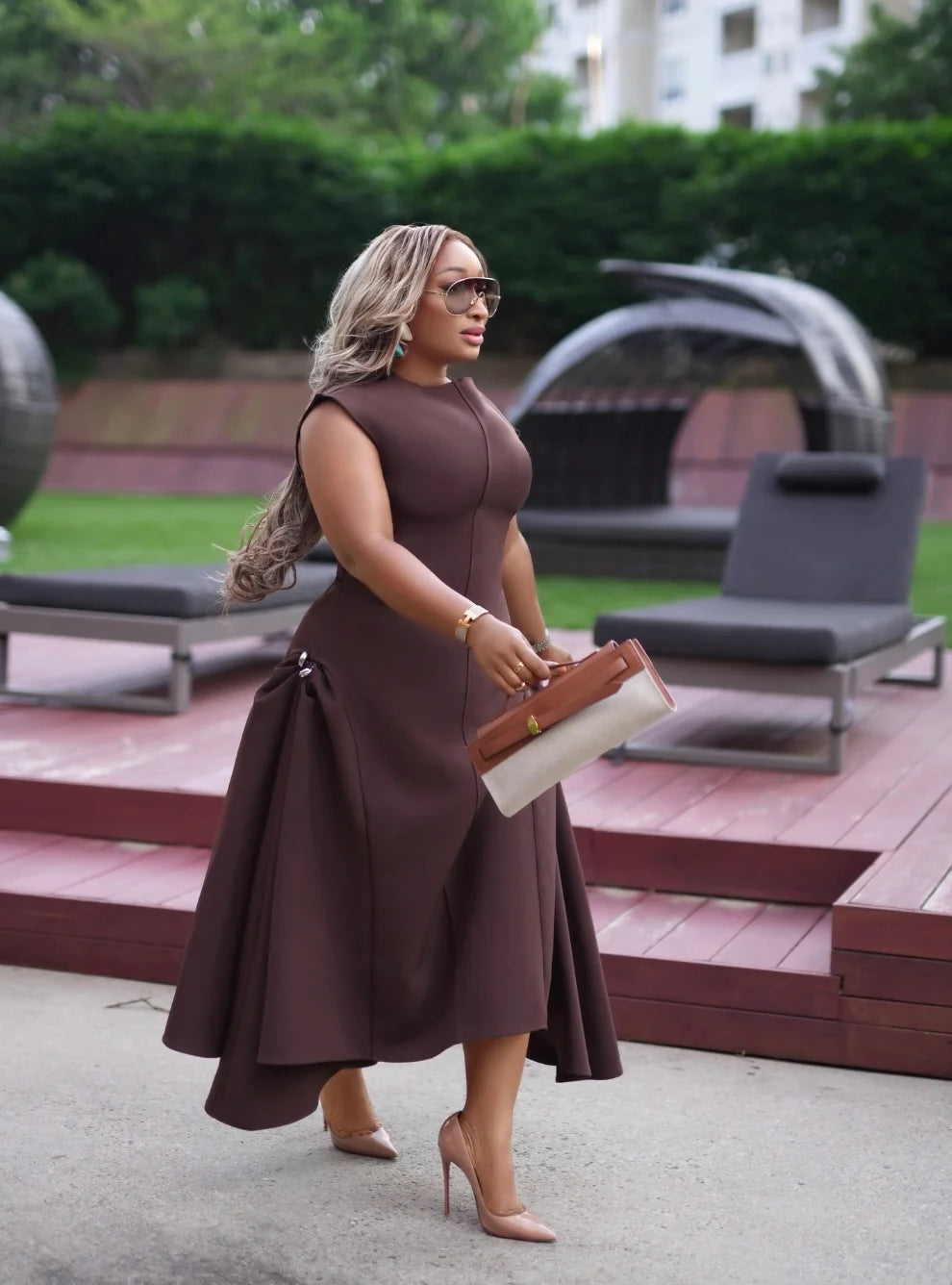 Lannienne asymmetric midi dress