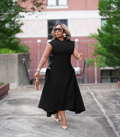 Lannienne asymmetric midi dress