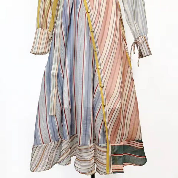 Zanzie striped asymmetrical dress