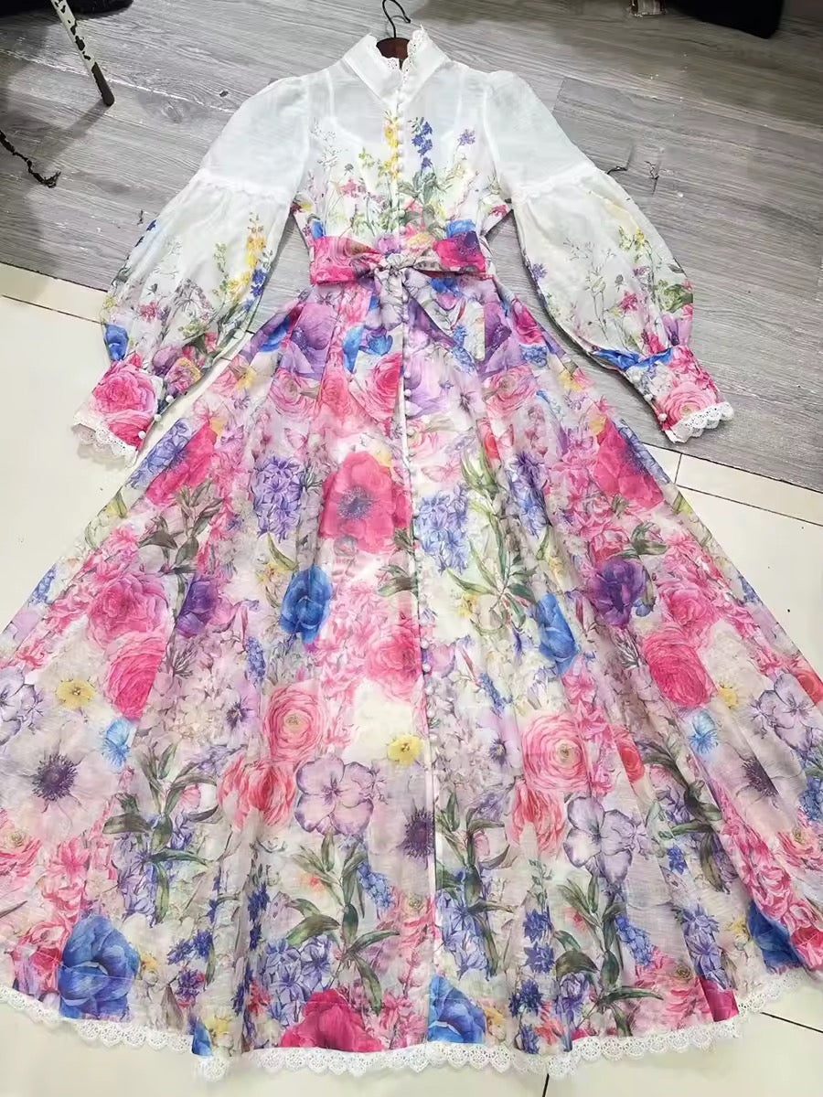 Brea floral puff dress