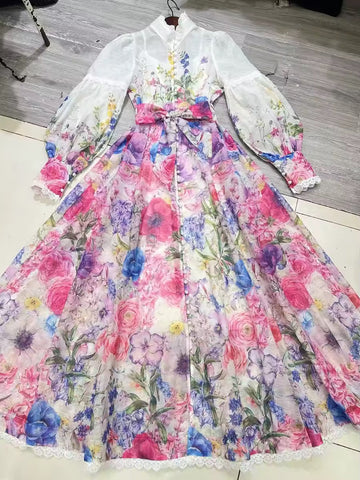 Brea floral puff dress