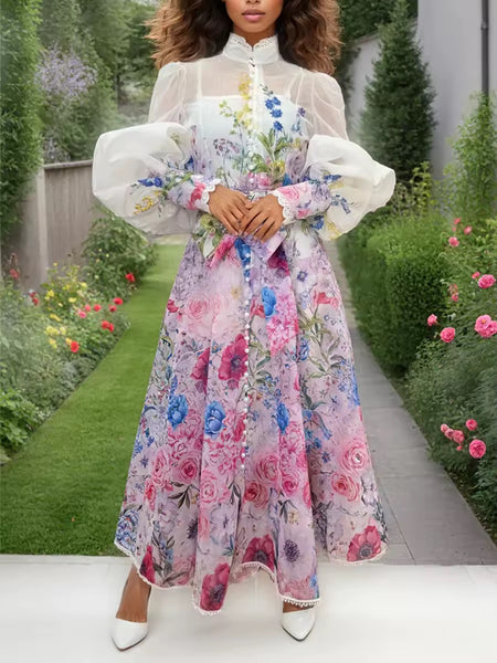 Brea floral puff dress