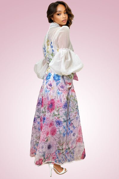 Brea floral puff dress