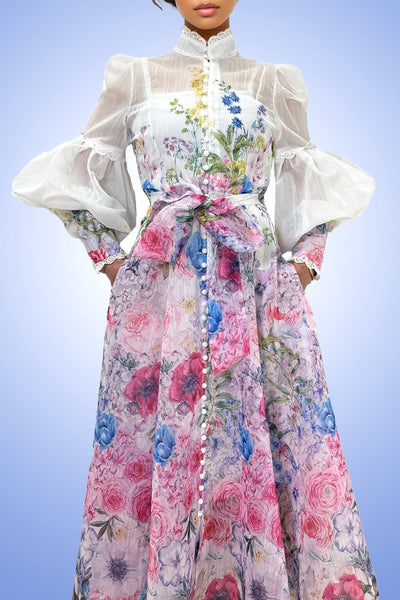 Brea floral puff dress