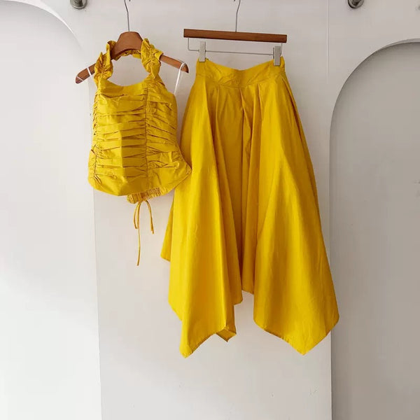 Adrianne halter neck skirt set