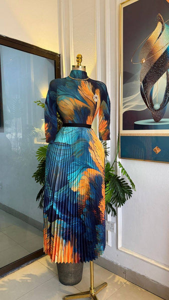 Leigha pleated two piece set
