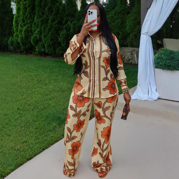 Halina floral trouser set