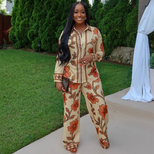 Halina floral trouser set
