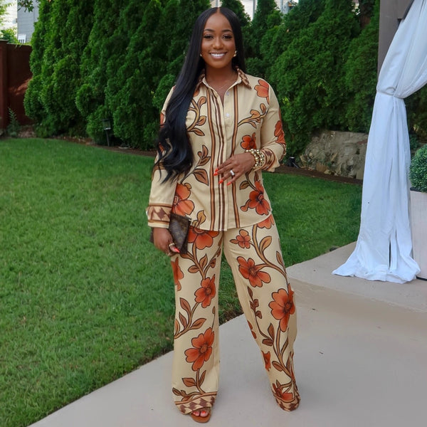 Halina floral trouser set